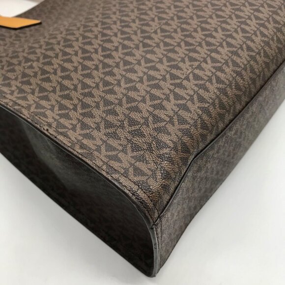 Michael Kors Brown And Marigold Canvas Large Kenly Tote Bag - Picture 9 of 11